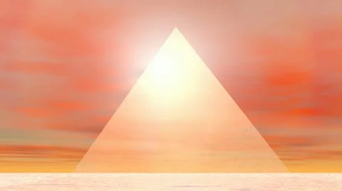 Pyramid to sun - 3D render Video stock 21231980
