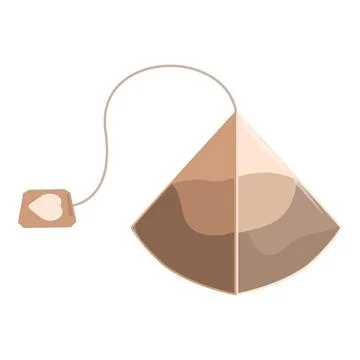 Pyramid tea bag hanging on string with blank label Stock-Illustration