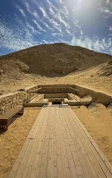 The Pyramid of Teti, a smooth pyramid located in the ancient complex at Saqqa Stock Photos
