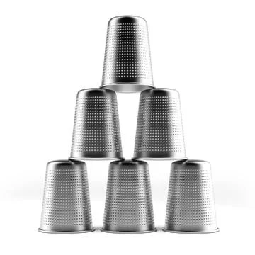 Pyramid of thimbles 스톡 일러스트