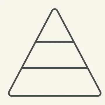 Pyramid thin line icon. Report vector illustration isolated on white. Triangle Stock Illustration