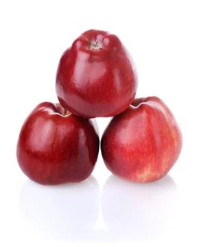 Pyramid with three red apples Stock Photos