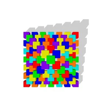 Pyramid from toy building blocks. Vector colorful illustration.Top view. 스톡 일러스트