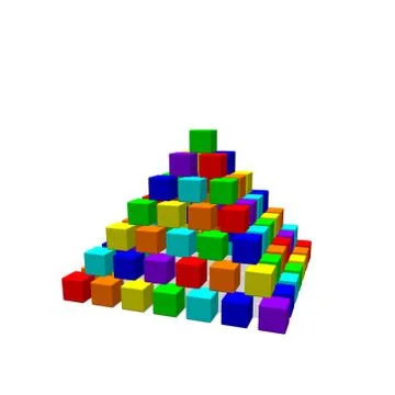Pyramid from toy building blocks. Vector colorful illustration. 库存插图