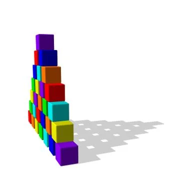 Pyramid from toy building blocks. Vector colorful illustration. Stock Illustration
