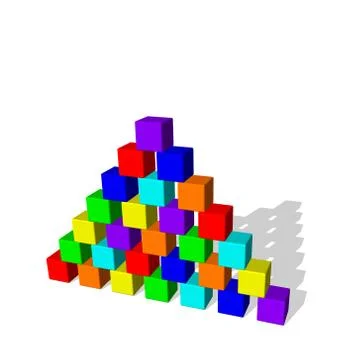 Pyramid from toy building blocks. Vector colorful illustration. Stock Illustration