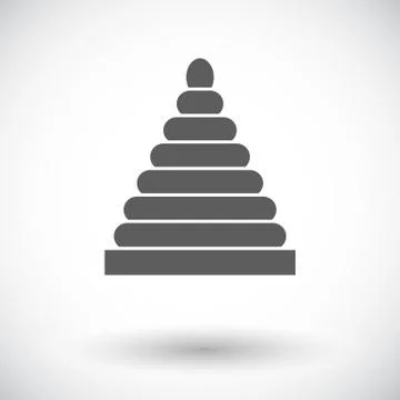 Pyramid toy flat icon Stock Illustration