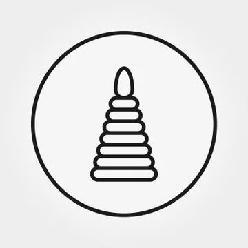 Pyramid. Toy. Universal Icon. Vector. Editable Thin line. Stock Illustration