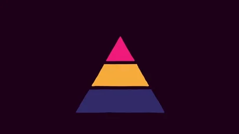 Pyramid triangle chart graph hand drawn doodle isolated Stock Footage 344438314