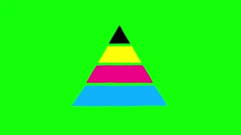 Pyramid triangle chart graph hand drawn doodle greenbox Stock Footage 345092228