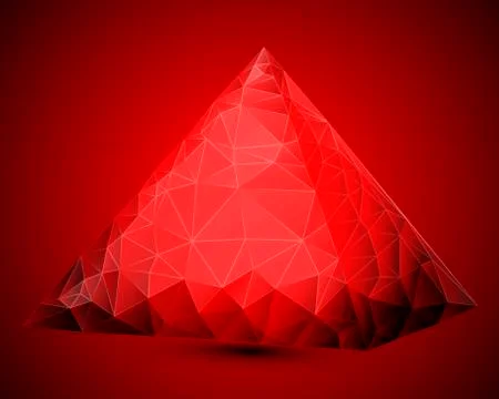 Pyramid in triangular style Stock Illustration
