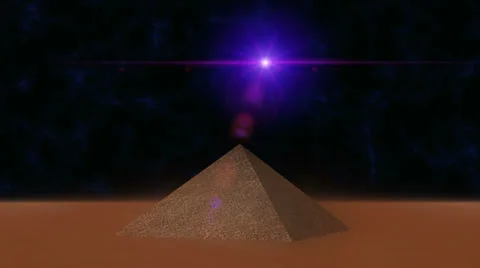 Pyramid with UFO Light - Pyramide mit UFO Light HD Stock Footage 37032140
