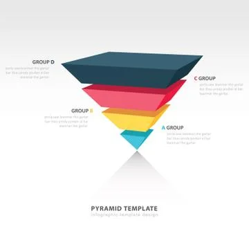 Pyramid upside down infographic template Illustrazione stock