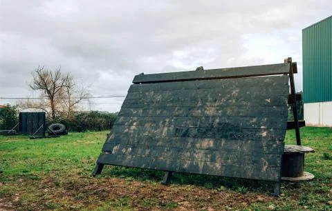 Pyramid wall obstacle Stock Photos