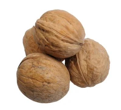 Pyramid of walnuts Stock Photos