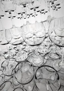 Pyramid of wine glasses 스톡 일러스트