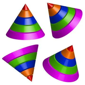 Pyramidal shapes render Stock Illustration