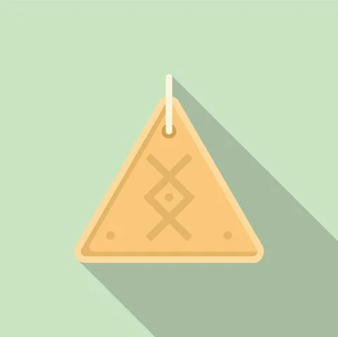 Pyramide amulet icon flat vector. Esoteric religion Stock Illustration