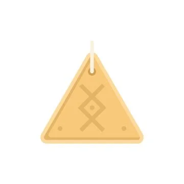 Pyramide amulet icon flat vector. Esoteric religion Illustrazione stock