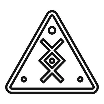 Pyramide amulet icon outline . Esoteric religion Illustrazione stock