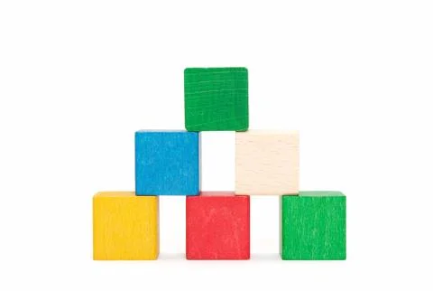 Pyramide of color blocks Stock Photos