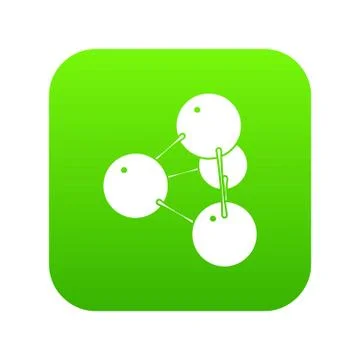 Pyramide molecule icon green vector Stock Illustration