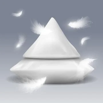 Pyramide from pillows with white feathers vector Stock Illustration