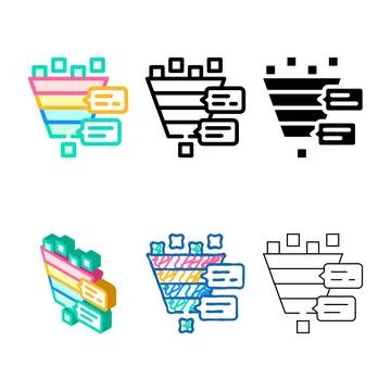 Pyramided analysis with comments color series icon vector Stock Illustration