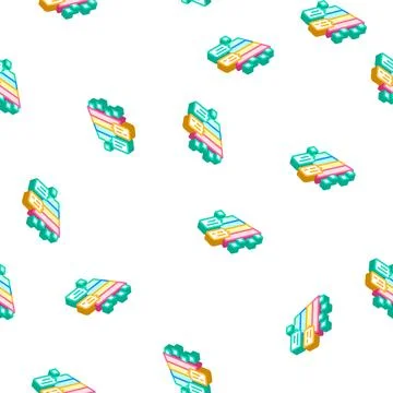 Pyramided analysis with comments isometric icon seamless pattern Stock Illustration