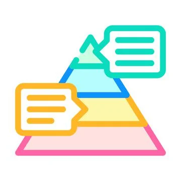 Pyramided data analysis color icon vector illustration Stock Illustration
