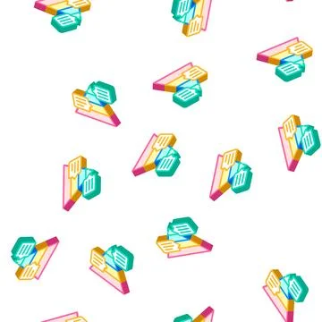 Pyramided data analysis isometric icon seamless pattern Stock Illustration