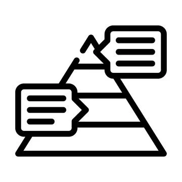 Pyramided data analysis line icon vector illustration Stock Illustration