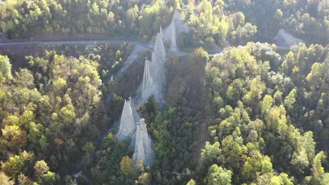 The Pyramides d'Euseigne, Euseigne, Canton of Valais, Switzerland, Europe. 4K Stock Footage 141317995