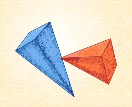 Pyramids on a canvas background Stock Illustration