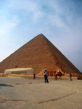 Pyramids of cheops in the desert of egypt Stock Photos