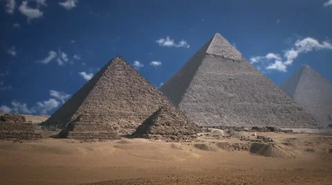 Pyramids With Cloud Background Time Lapse Stock-Footage 54986551
