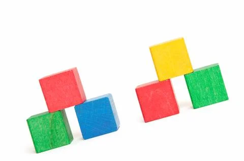 Pyramids of color blocks Foto stock
