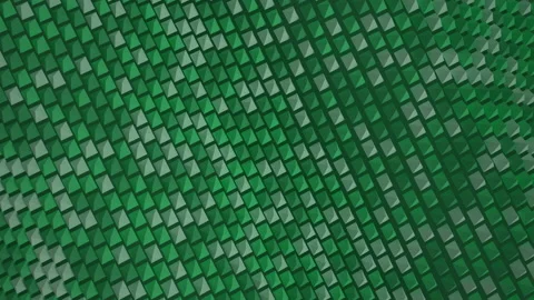 Pyramids create a wave surface. Green reigns supreme as the background for a bus Video stock 165602385