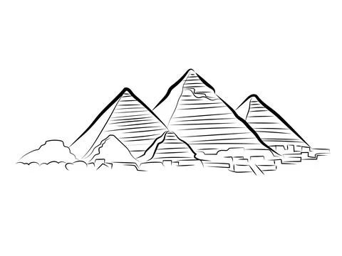 Pyramids  doodle Stock Illustration