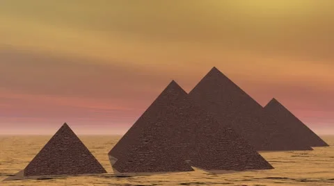 Pyramids in Egypt - 3D render Video stock 21231899