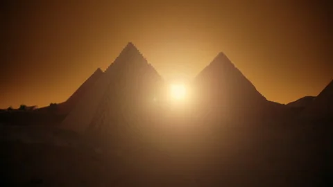 Pyramids of Egypt and the Sun Stock Footage 274638034