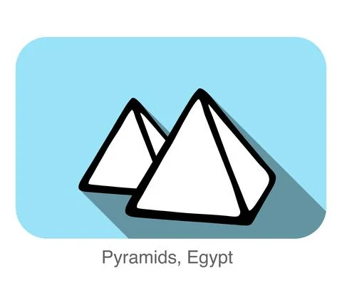 Pyramids, Egypt, famous landmark flat icon design, Famous scenic spot Stock Illustration
