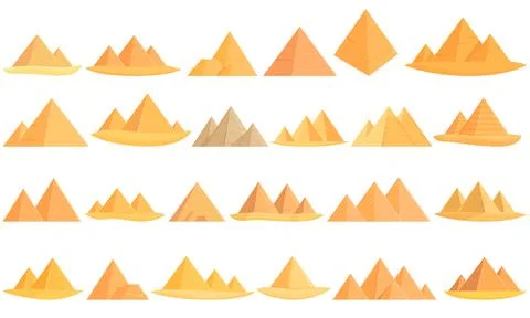 Pyramids egypt icon cartoon . Cairo sphinx Stock Illustration