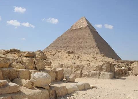 The Pyramids at Giza, Egypt. Stock Photos