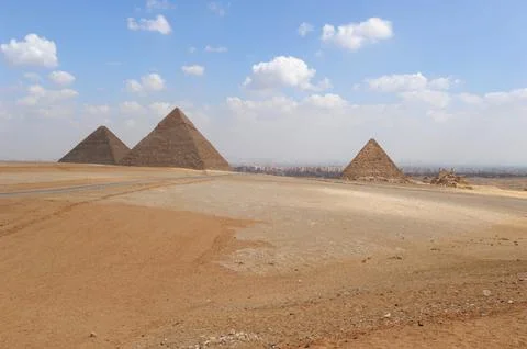 The Pyramids at Giza, Egypt. Stock Photos