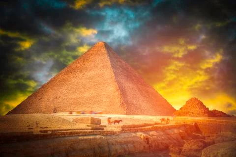 Pyramids in Giza. Stock Photos