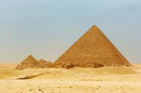 The pyramids at Giza Stock Photos