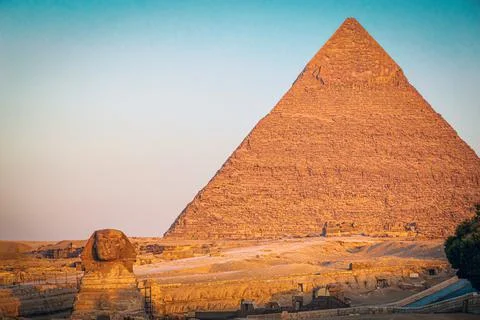 The pyramids of Giza Stock Photos