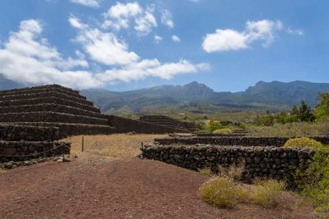 Pyramids of Guimar rectangular pyramids built of Lara stone. Foto stock
