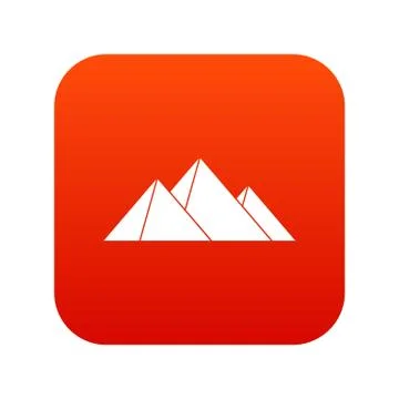 Pyramids icon digital red Stock Illustration